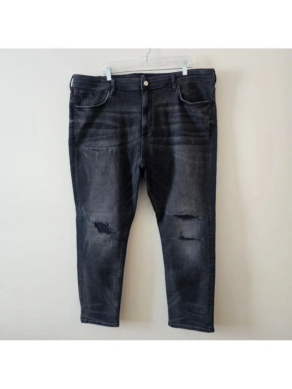 River Island Black Men Skinny Stretch Jeans Size 44x30